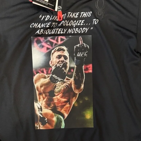 Custom Designed “Connor McGregor” Black Graphic Spyder Quarter-Zip Pullover-NWT - Picture 5 of 5
